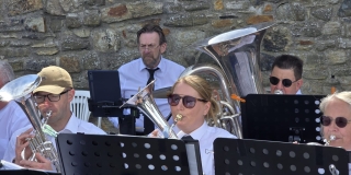 Andrew on Drums, Tim on bass, Mark and Sarah on horns