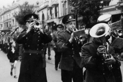 1940s Marching in Mostyn Street (George Brooks to right of Francis Traversi)